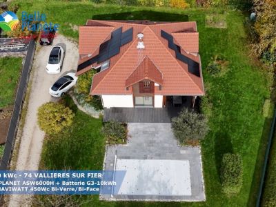 7,2 kWc SOLPLANET + Batterie SOLPLANET G3-10KWh + 16 MaviWatt 450Wc FB BV/BF