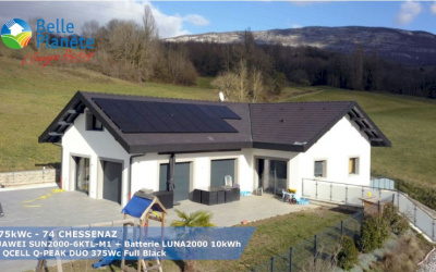 6,75 kWc HUAWEI + Batterie LUNA2000 10kWh + 18 QCELL QPEAK DUO 375Wc
