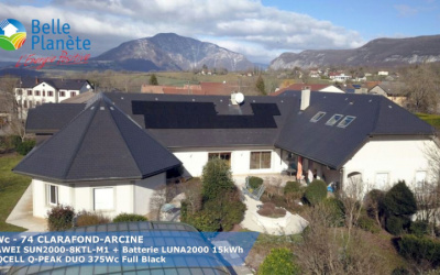 9 kWc HUAWEI + Batterie LUNA2000 15kWh + 24 QCELL QPEAK DUO 375Wc