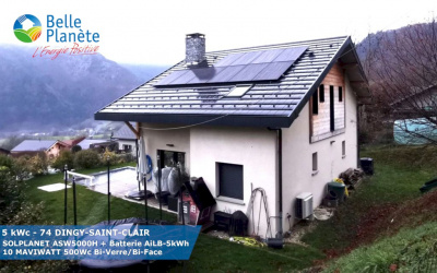 5 kWc SOLPLANET + Batterie SOLPLANET LBi-5KWh + 10 MaviWatt 500Wc FB BV/BF