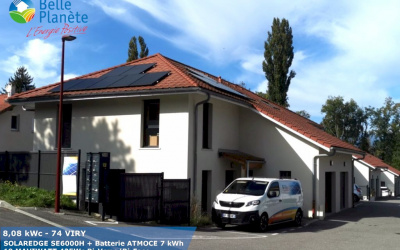 8,08 kWc SOLAREDGE + 19 MaviWatt 425Wc FB BV/BF + Batterie ATMOCE 7kWh
