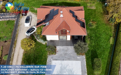 7,2 kWc SOLPLANET + Batterie SOLPLANET G3-10KWh + 16 MaviWatt 450Wc FB BV/BF