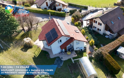 7,84 kWc SOLPLANET + Batterie SOLPLANET G3-10KWh + 16 MaviWatt 490Wc FB BV/BF