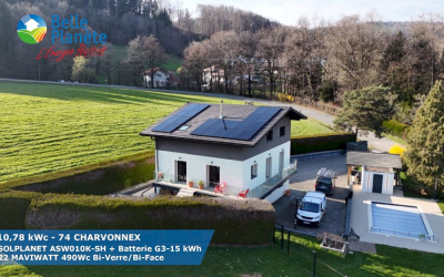 10,78 kWc SOLPLANET + Batterie SOLPLANET G3-15KWh + 22 MaviWatt 490Wc FB BV/BF