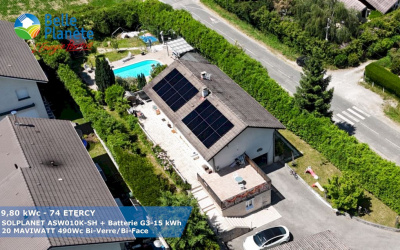 9,80 kWc SOLPLANET + Batterie SOLPLANET G3-10KWh + 20 MaviWatt 490Wc FB BV/BF