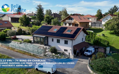 13,23 KWc HUAWEI + Batterie LUNA2000 15 kWh + 27 MaviWatt 490Wc BV/BF