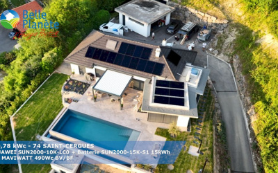 10,78 KWc HUAWEI + Batterie LUNA2000 15 kWh + 22 MaviWatt 490Wc BV/BF