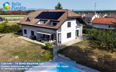 7,84 KWc HUAWEI + Batterie LUNA2000 10 kWh + 16 MaviWatt 490Wc BV/BF